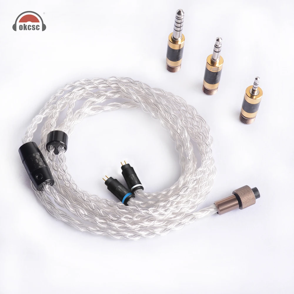 OKCSC Pure Silver 0.78mm 2PIN Upgrade Earphone Cables The Awesome Plug Set for Westone 1964