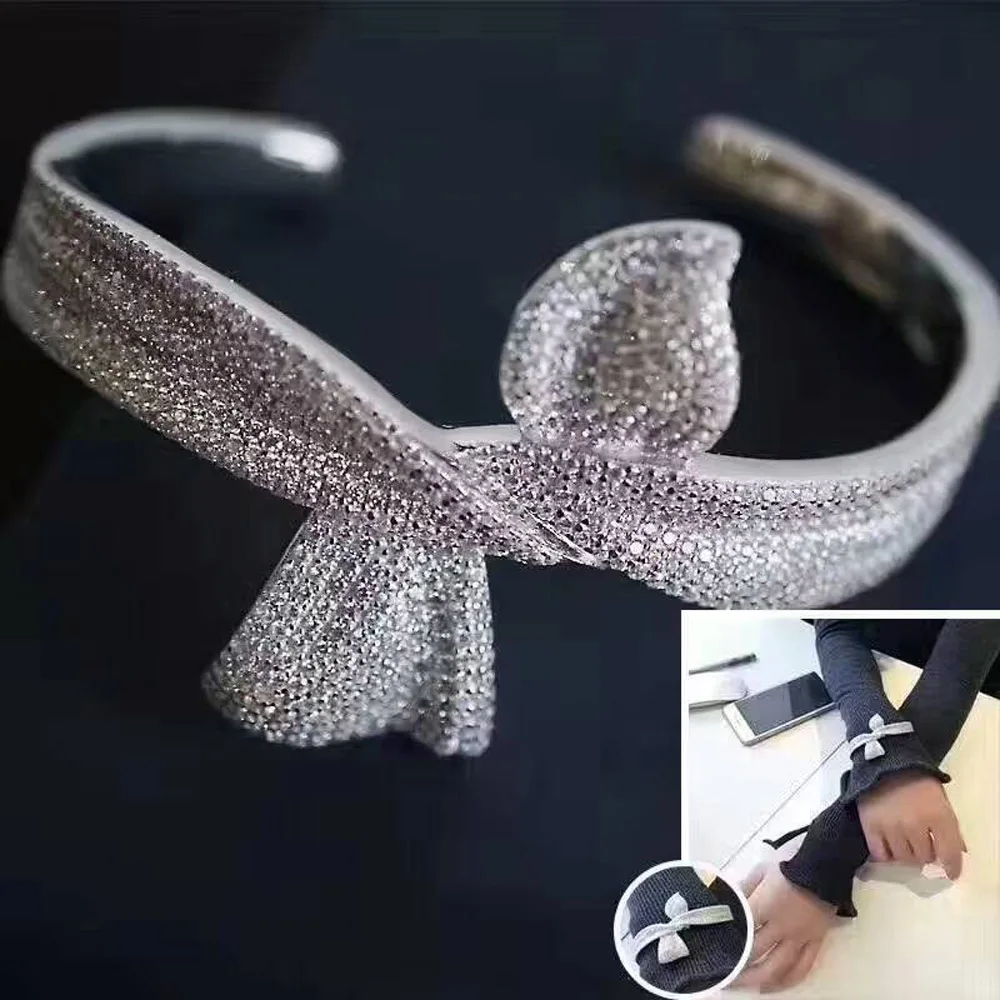 Женский Открытый браслет Funmode модный геометрической формы с фианитом класса ААА