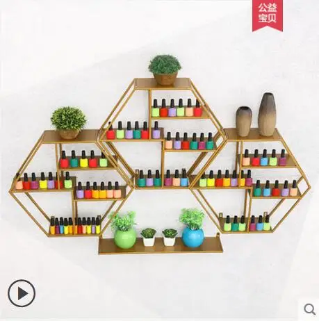 Полка для лака ногтей железо косметика настенная подвеска стеллаж