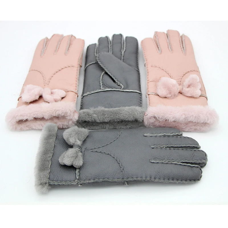 

New Women And Men Gloves 100% Genuine Sheepskin Gloves Pure Natural Wool and Sheepskin Warm Winter Gloves