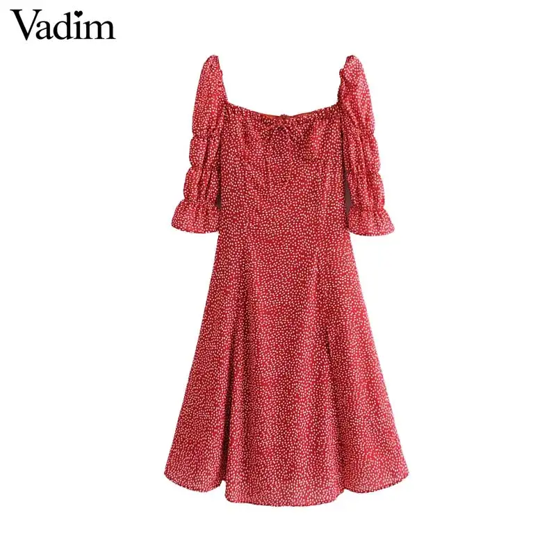 Вадим женское платье миди с цветочным принтом молния сзади шнурок три четверти