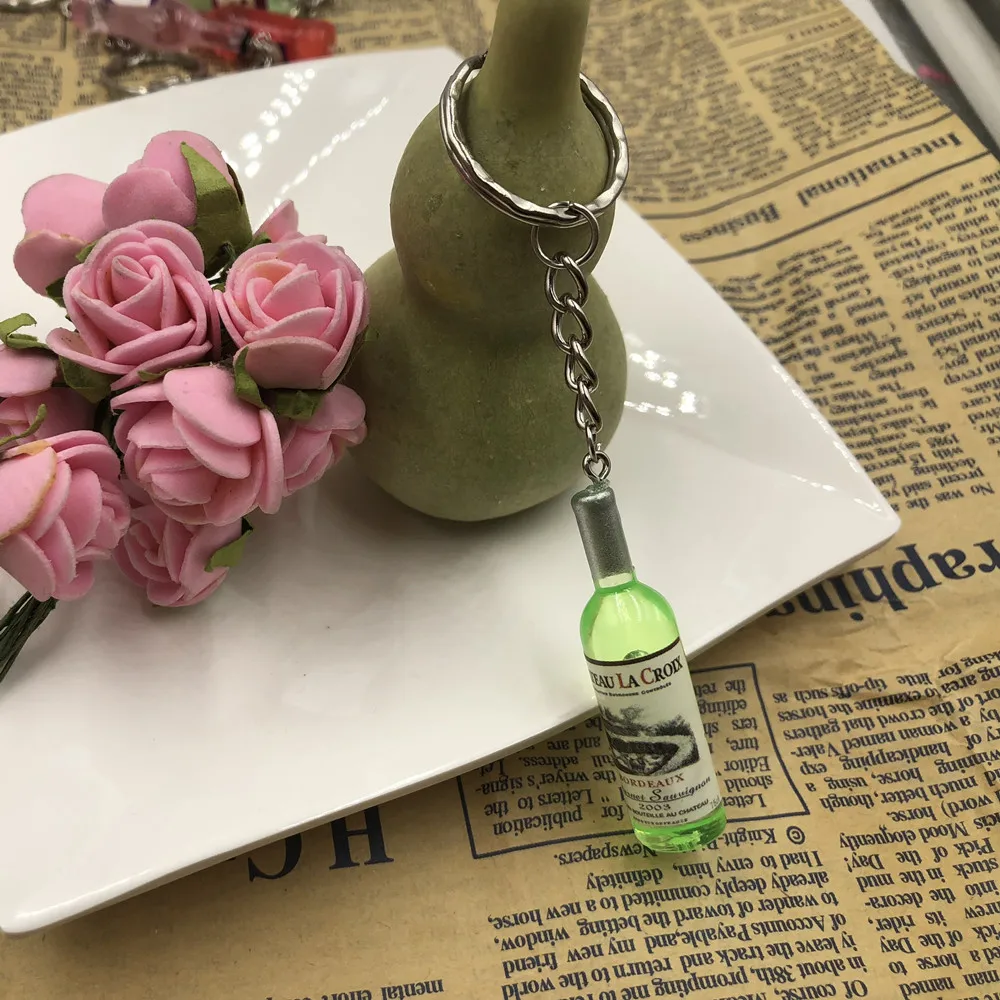 Модные новые женские/мужские модные украшения ручной работы из смолы для бутылок вина, брелоки, брелоки из сплава, подвески, подарки