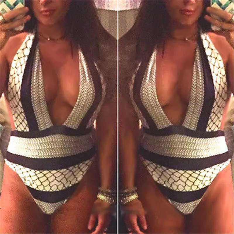 Цельный купальник для женщин пэчворк бюст монокини купальный костюм боди бикини