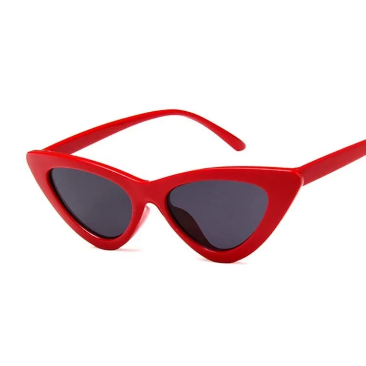 Red Gray Новые Ретро Модные солнцезащитные очки женские брендовые дизайнерские винтажные кошачий глаз черные белые Солнцезащитные очки женские UV400 очки - Цвет линз: Red Gray