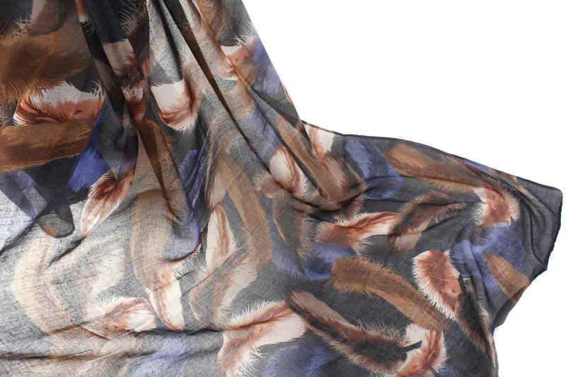 2016 Весна Лето Женщин Мода Полиэстер Перо шаблоны Шарф 180 см * 90 7 Цвета | Аксессуары