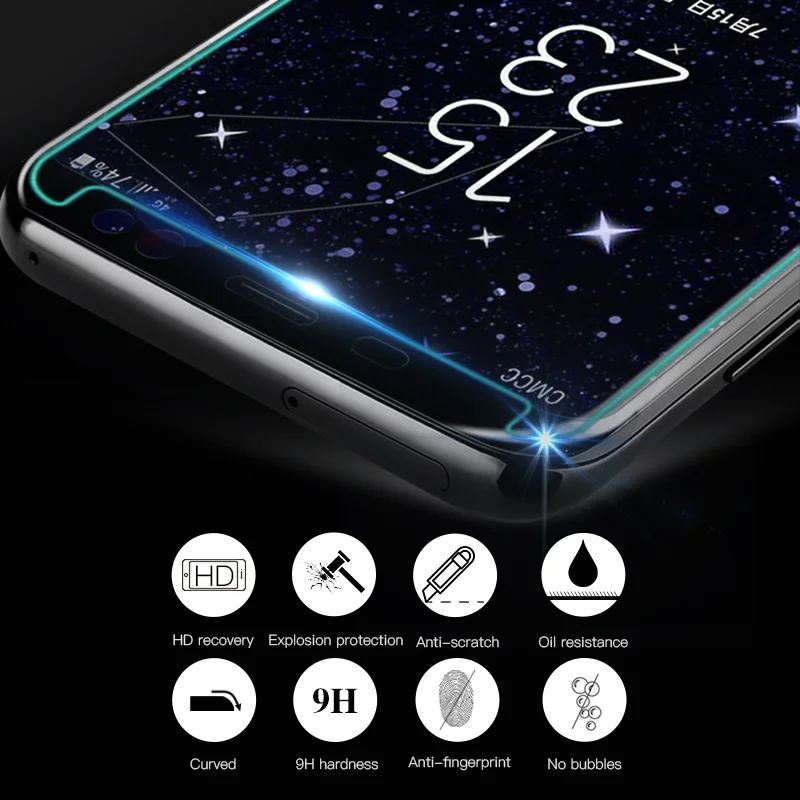Экран протектор для Galaxy S9 S8 HD ясно закаленное стекло 9h Защитная пленка samsung J5 J7 J8 J3