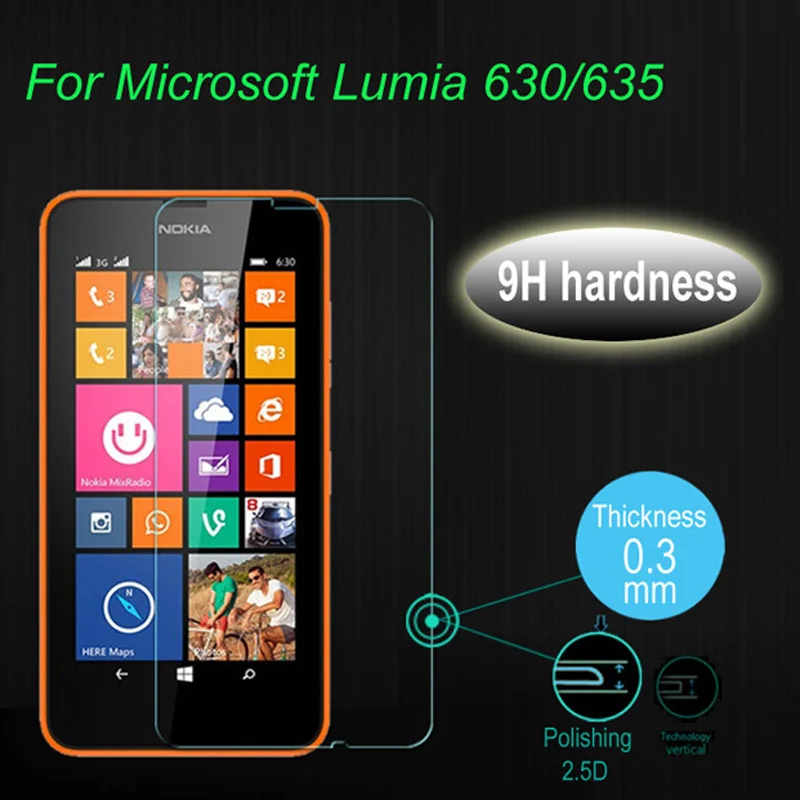 Закаленное Стекло для Nokia Lumia 635 630 Dual SIM Экран протектор Защитная Плёнки PANTALLA