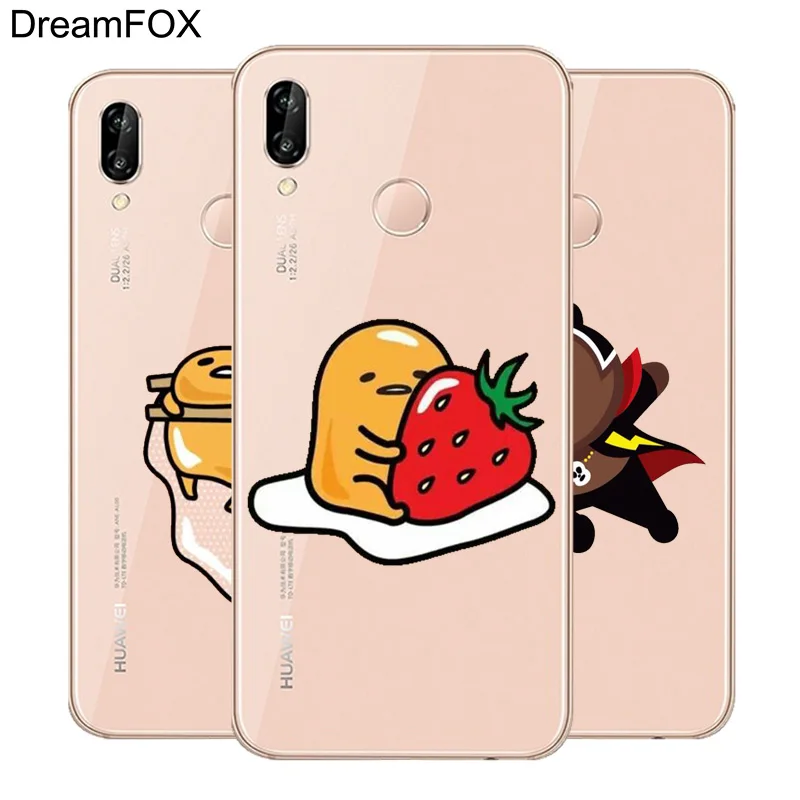 DREAMFOX L028 милый мягкий силиконовый чехол Gudetama Lazy Egg из ТПУ для huawei Honor 6A 6C 7X9 10 P20 P30 Lite