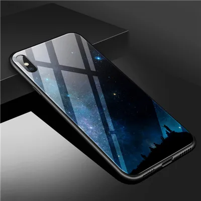Чехол с витражным стеклом для huawei P20 pro lite, мягкий чехол для huawei P10 plus mate 10 9 nova 2 plus honor 10 9, чехол для мобильного телефона - Color: Black