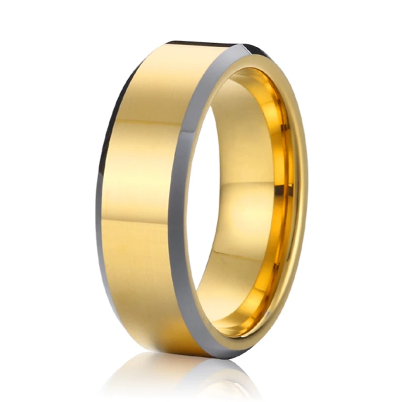 

Unique Wedding band tungsten mens rings for couples gold color costume jewelry party anniversary male women's gift