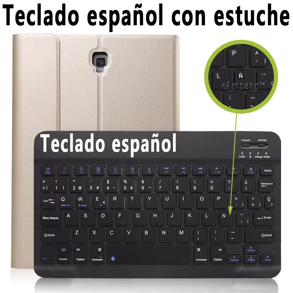 Spanish Keyboard Для samsung Galaxy Tab S4 10,5 чехол с клавиатурой T830 T835 SM-T830 Bluetooth клавиатура кожаный чехол с карандашом - Цвет: Spanish Keyboard