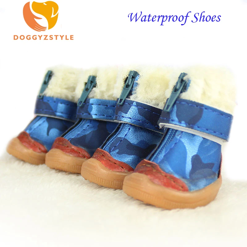 Зимние Нескользящие ботинки для собак 4 шт./компл./набор маленьких чихуахуа