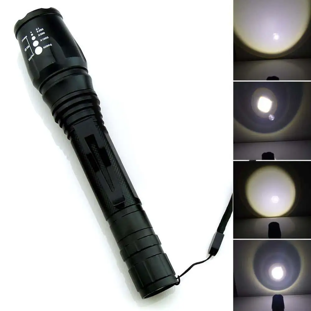 80000 LM Flashlight Torch 5 Modes XM-L T6 LED 18650 Powerful Police Clip Lamp | Лампы и освещение