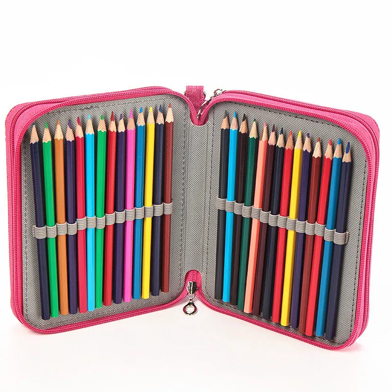 Водонепроницаемый школьный пенал 72 Цвета 78 отверстия уголовного Pencilcase 3 слоев ручка сумка для мальчиков и девочек Многофункциональный Box канцелярские мешок
