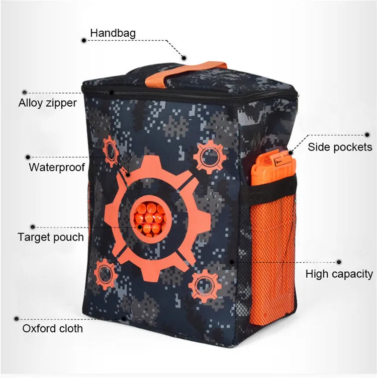 Target Pattern Shooting Practice Pouch Refill Clip Darts Bullets Bag Storage Carrying Case for Nerf Toy Gun