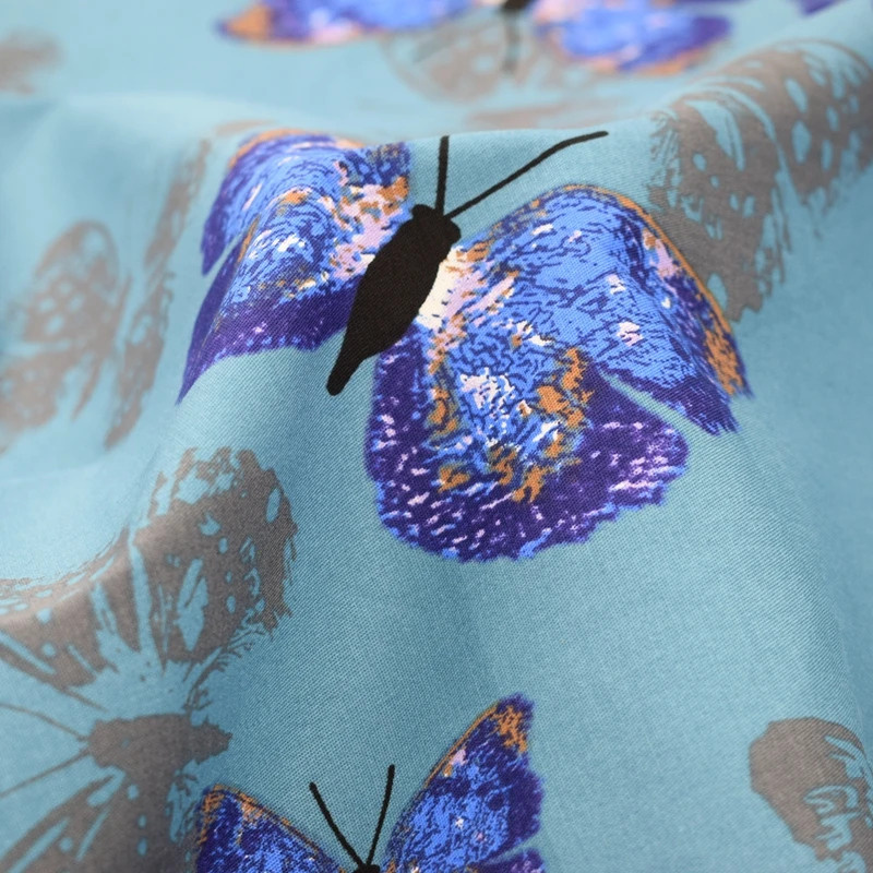 Стрейч-ткань с рисунком бабочки реактивное окрашивание женское летнее платье