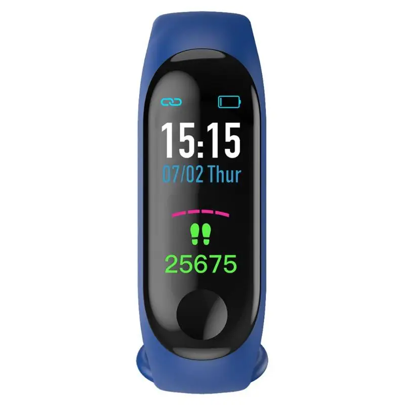 Синий M3 Smartband фитнес-трекер Смарт-часы умный Браслет кровяное давление монитор сердечного ритма водонепроницаемый смарт-браслет PRO браслет - Цвет: Синий