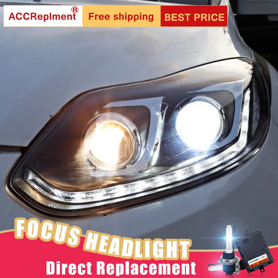 2 шт. светодиодный фары для Ford Focus 2012-2014 автомобиля Ангельские Глазки ксенон HID