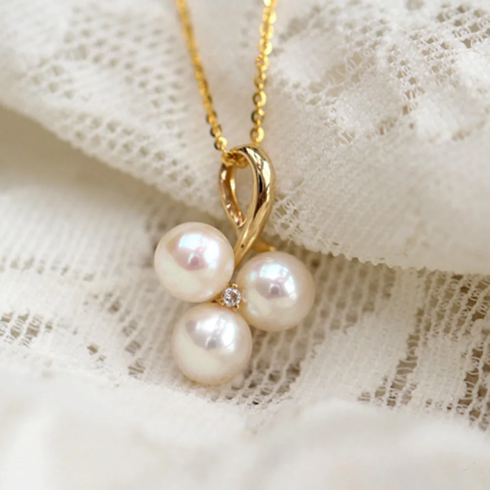 Женская цепочка из серебра 2018 пробы с жемчугом|fine jewelry|christmas necklacechristmas pendant necklace |