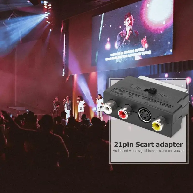 RCA 21pin AV/tv/аудио адаптер конвертер для SCART евро штекер 3* RCA терминал S-Vedio разъем