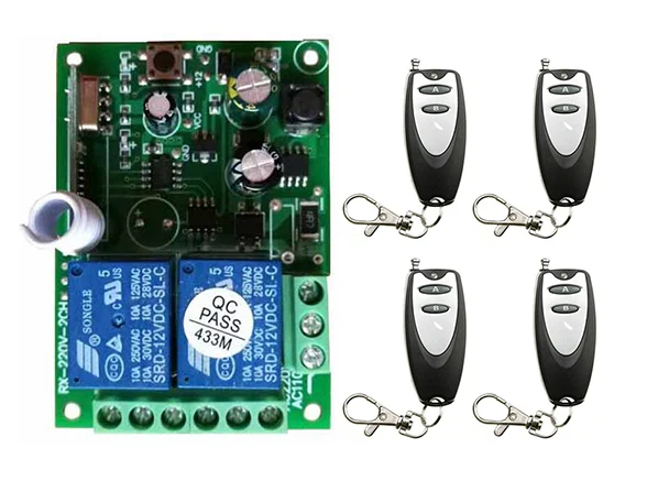 AC85V 110V 220V 250V 2CH пульт дистанционного управления двери гаража RF беспроводной