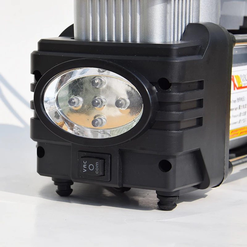 XINYIBANG автомобильный воздушный компрессор с двойным цилиндром и светодиодной