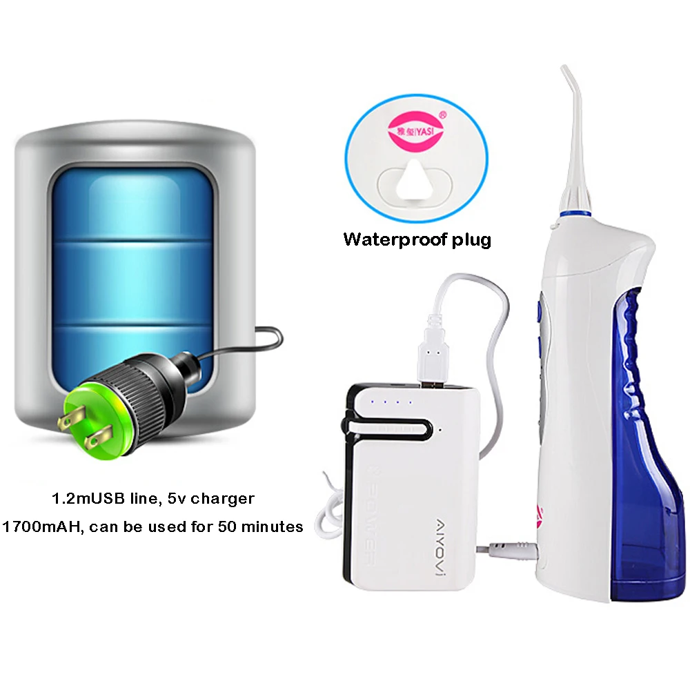 YASI FL-V17 портативная перезаряжаемая Вода Flosser ирригатор полости рта с беспроводной зарядной базой