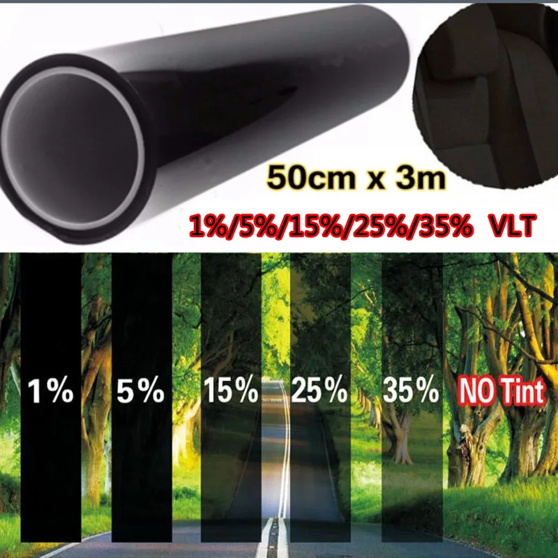 Окна автомобиля Оттенок Фильм 50 см * 300 стекло VTL 5% ролл Черный для автомобилей