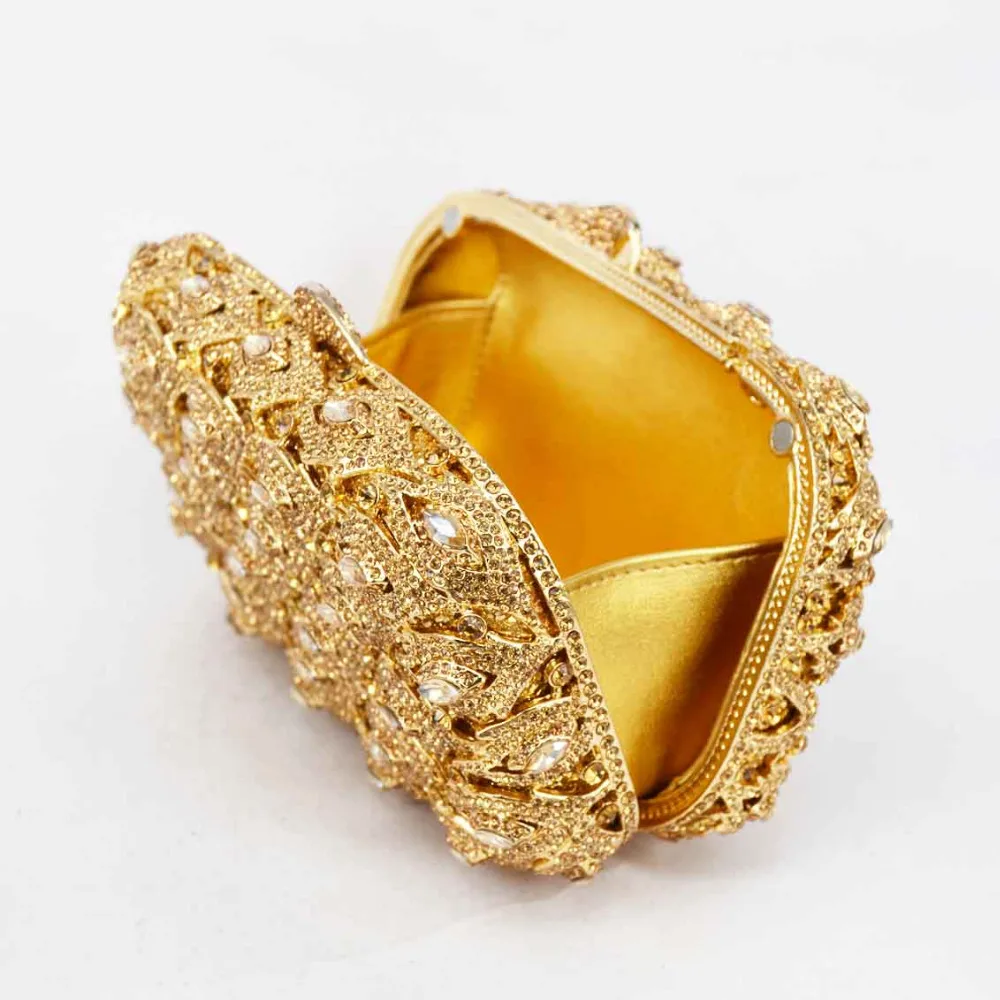 Элегантные сверкающие вечерние клатчи с золотистыми и серебристыми кристаллами