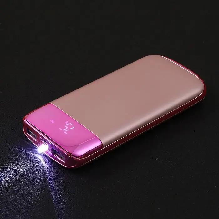 10000 мАч Внешний аккумулятор повербанк 2 USB LED портативное зарядное устройство для