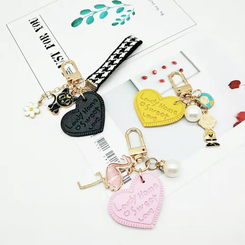 Милая и милая девушка сердце жемчуг брелок с кисточкой маленькие ювелирные