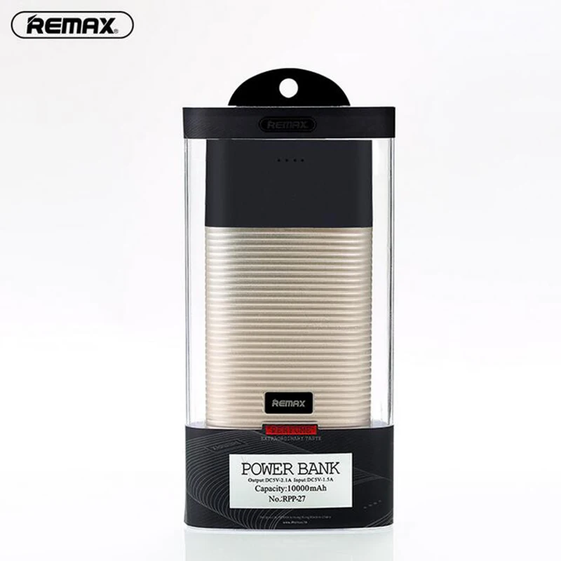 Remax Мода высокого класса бренда Dual USB Power Bank 10000 мАч Внешний батарея Портативное