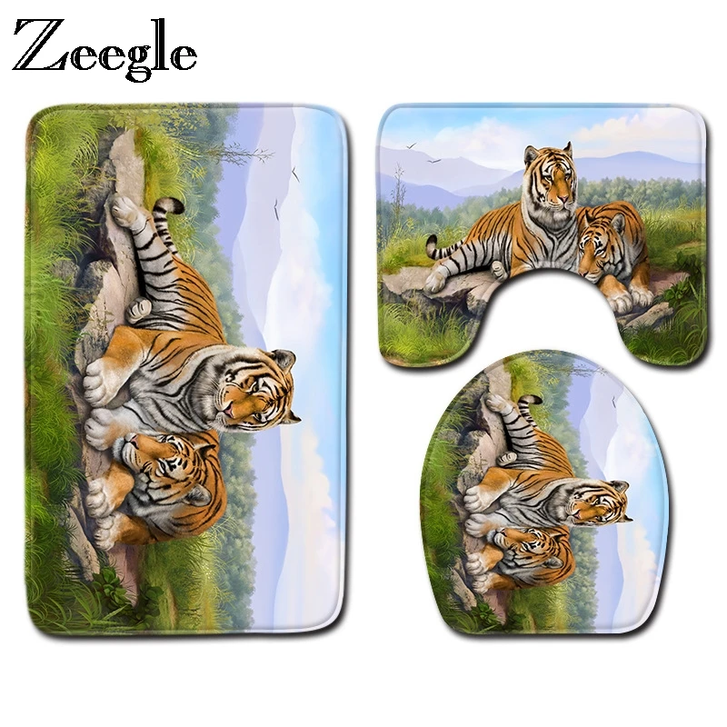 Zeegle 3 шт. коврики для ванной комнаты Набор Ванная Комната ковров комплект коврик