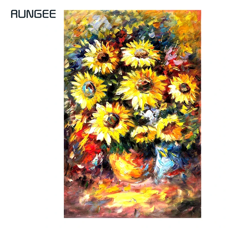 100% ручная роспись абстрактный Подсолнух искусство Масляная живопись на холсте