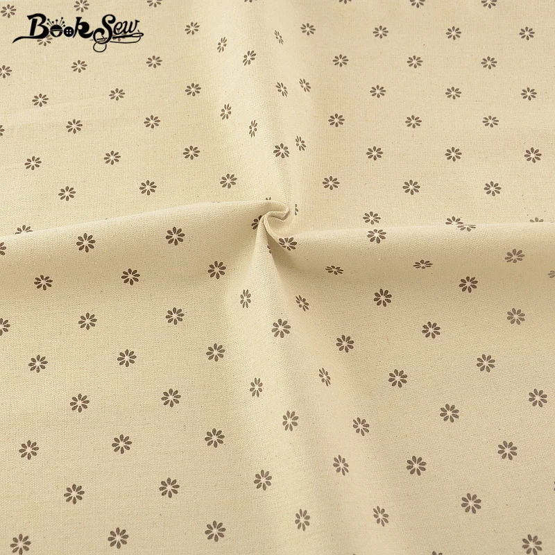 Booksew Sewing Material Tissu Home Textile Tablecloth Pillow Bag Curtain Cushion Zakka Litte Flower Design Cotton Linen Fabric|cotton linen