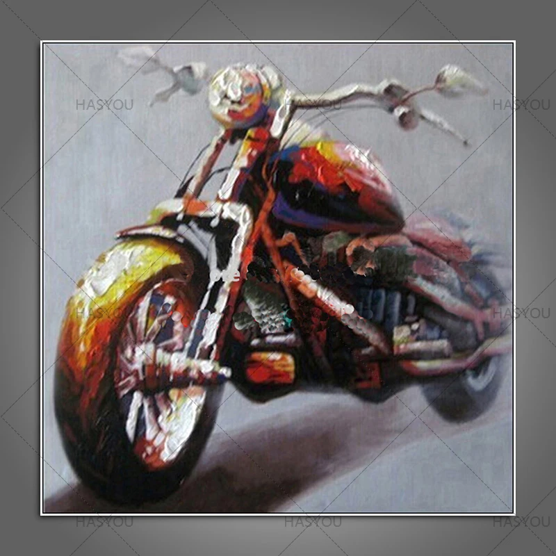 Мотоцикл рисунок мотоцикла домашний Декор украшение для дома картина маслом