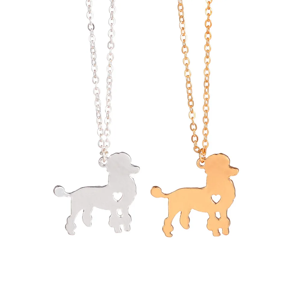 Золотое модное ожерелье в виде пуделя 1 шт. под заказ для собаки подвеска