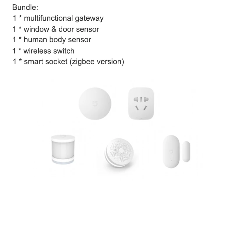 bundle 3 Xiaomi Mijia комплекты для умного дома шлюз 2 двери окна сенсор движения беспроводной переключатель Температура Влажность sebsorZigBee розетка - Цвет: bundle 3