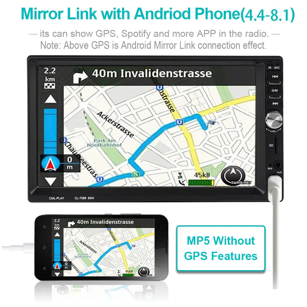 VEHEMO FM/USB/AUX 7 дюймов Автомобильный MP5 плеер Авто автомобиля Smart заднего вида радио|MP4