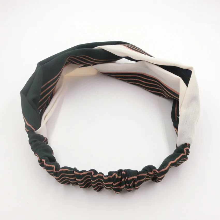 Широкая боковая перекрестная узелковая резинка для волос женщин, бохемские платки для головы для девочек и дам HD012.