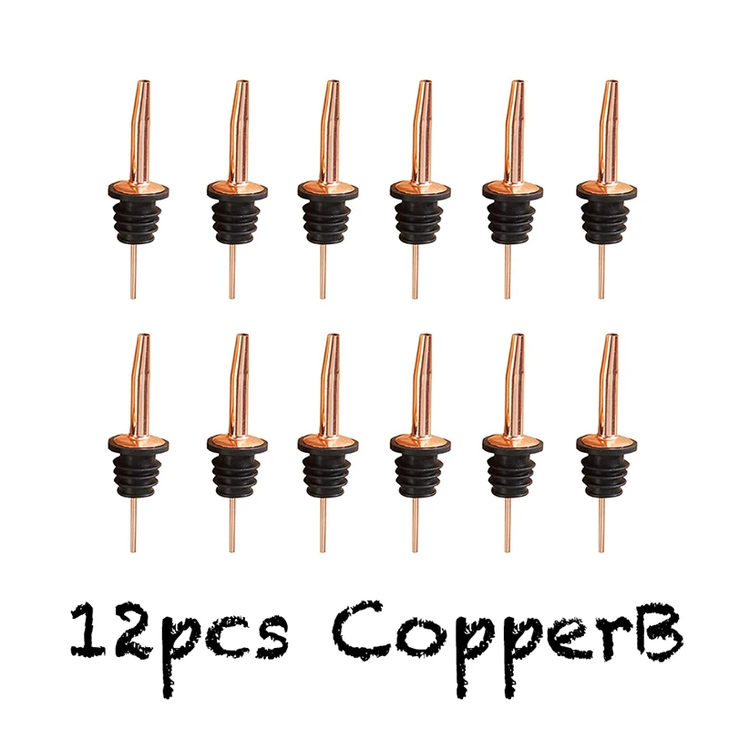 CopperB Set of 12 Вино Pourer Пробка бутылки Pourer Pourers для ликера Бутылка пробка с коническим носиком набор аксессуаров для бара 12 - Цвет: CopperB Set of 12