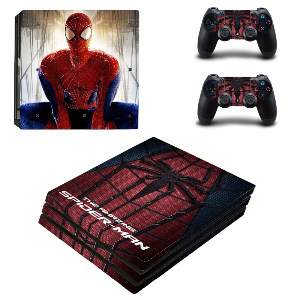 Человек-паук, Человек-паук, PS4 Pro, наклейка на кожу, Виниловая наклейка для sony Playstation 4, консоль и 2 контроллера PS4 Pro, наклейка на кожу