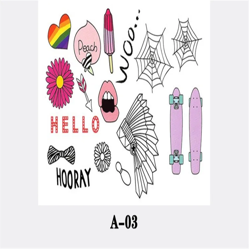 Новые 3D сексуальные милые красочные тату для девочек временные Большие