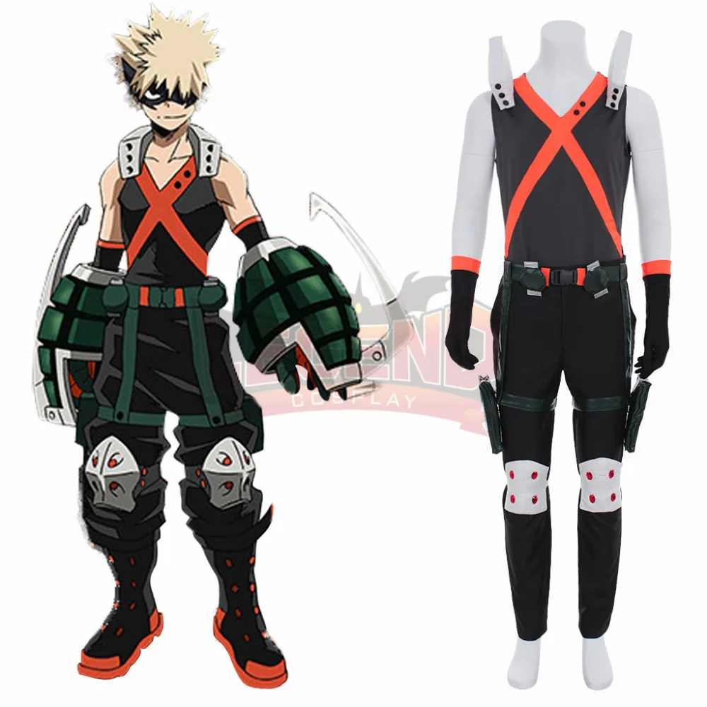 My hero Academy boku no hero Academy Katsuki Bakugou Косплей Костюм для взрослых на заказ полный комплект черная версия
