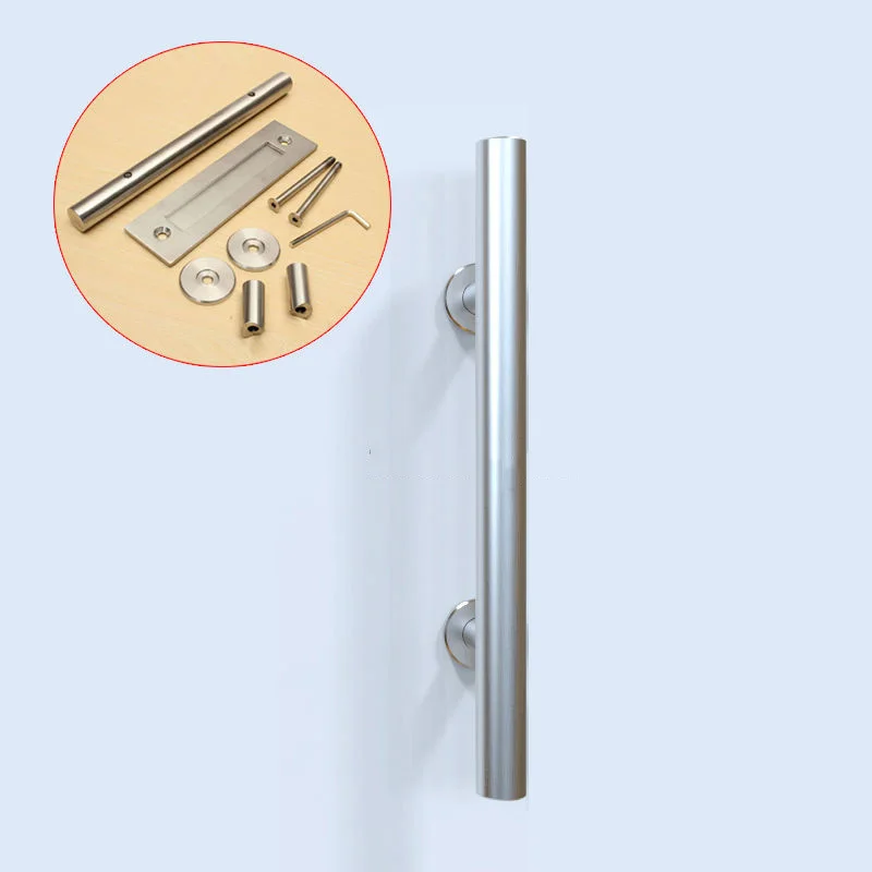 Топ Дизайн 4 шт нержавеющая сталь Ручка двери сарая Потяните и деревянная ручка