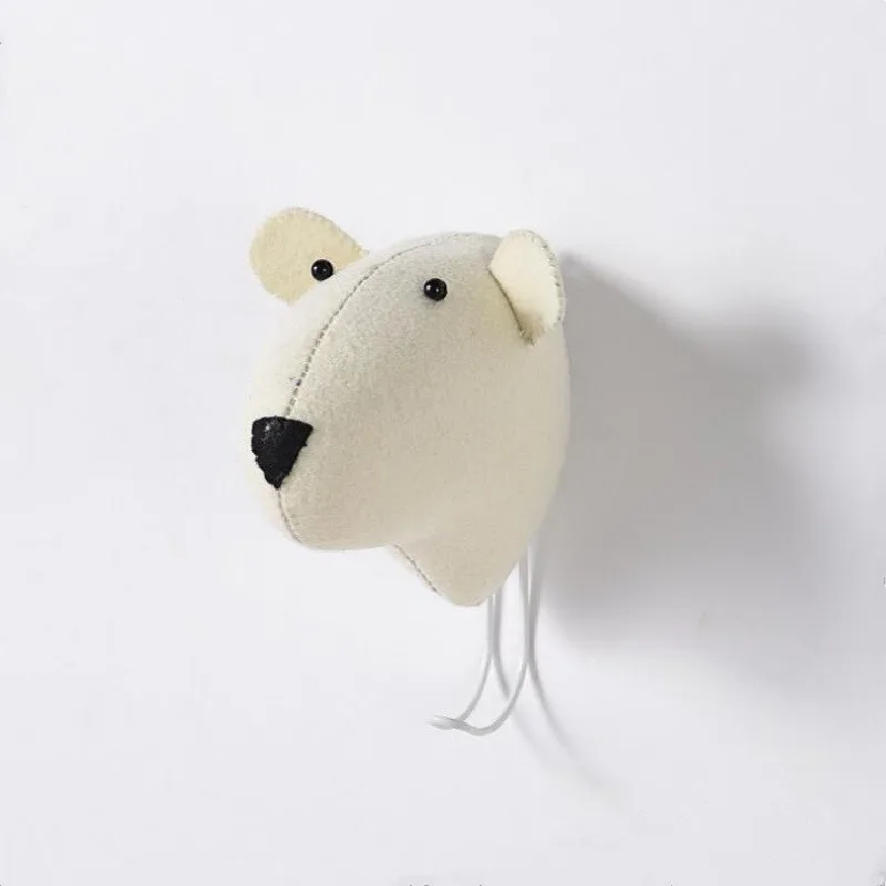 bear Настенные украшения, крючок для животных, слон, олень, лисица, Лев, тигр, чучело из фетра, художественные куклы, детские подвесные игрушки для спальни, реквизит для фотосессии - Цвет: bear