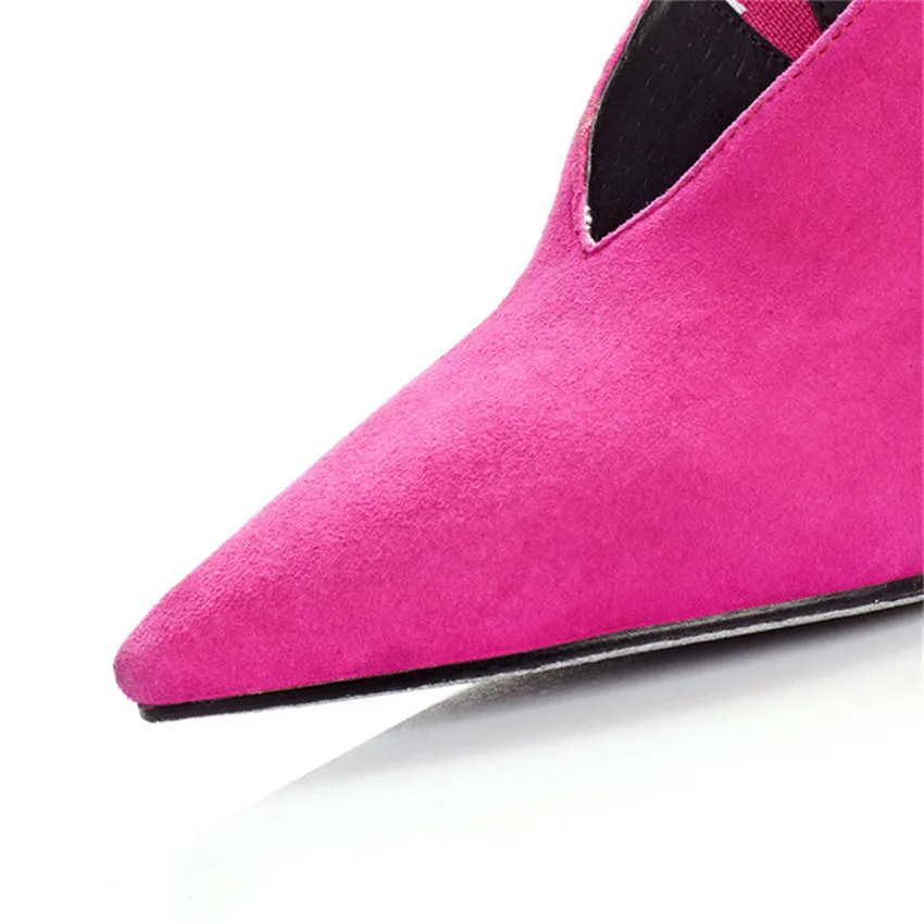 Женские туфли лодочки ENMAYLA на высоком каблуке с острым носком и V образным вырезом