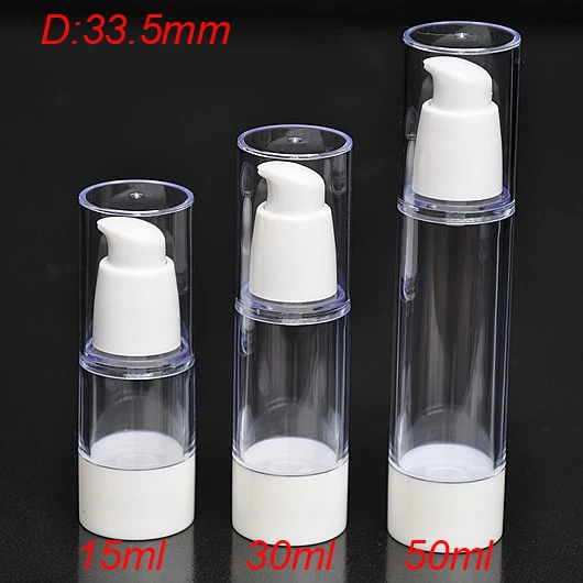 50ml airless vacuum pump lotion bottle with white bird mouth  pump, 50 ml plastic Cosmetic Container aireless Refillable Bottles
