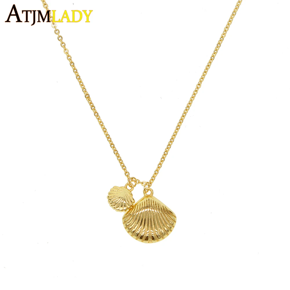 2020 Одежда высшего качества золото Цвет Sea Shell Колье с подвеской для женщин летняя