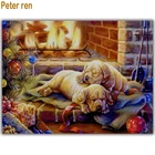 Питер Рен Сделай Сам Алмазная Картина Вышивка крестом животное собака круглаяквадратная Алмазная мозаика полная вышивка с бриллиантами 